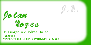 jolan mozes business card